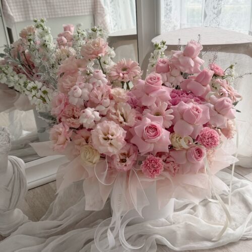 Pink Flower Box/Basket